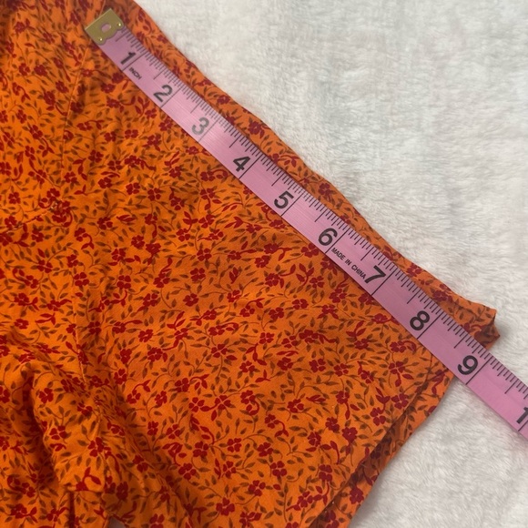 Vintage Y2K Orange Cottagecore Scoop Neck Coquette Mini Romper - Picture 8 of 13